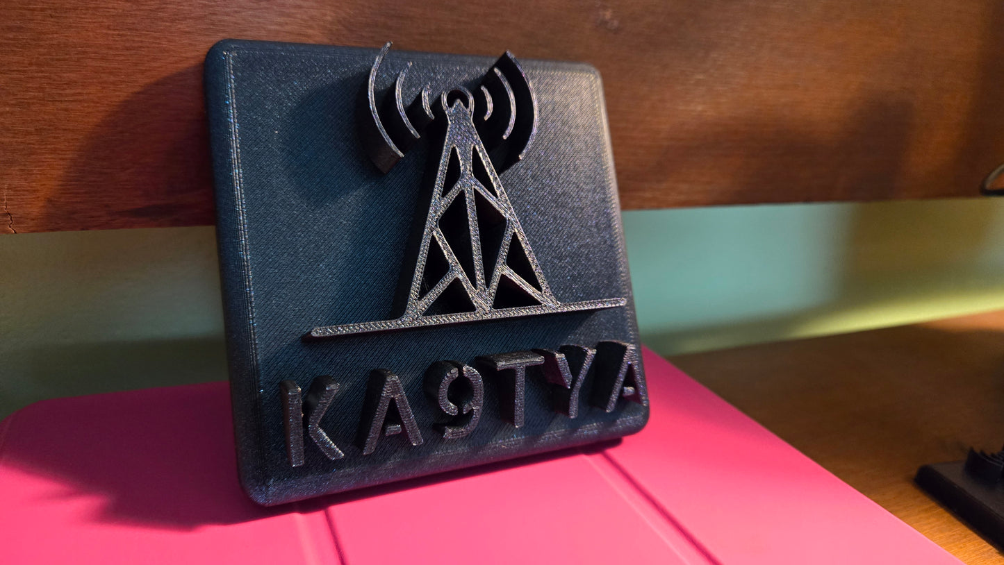 Custom Square nameplate for Amateur Radio operators