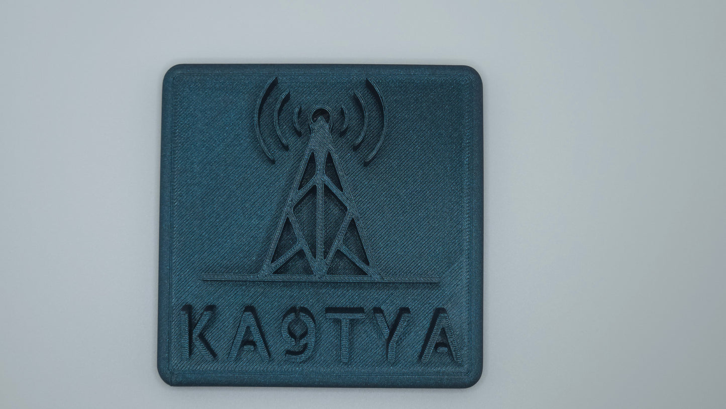 Custom Square nameplate for Amateur Radio operators