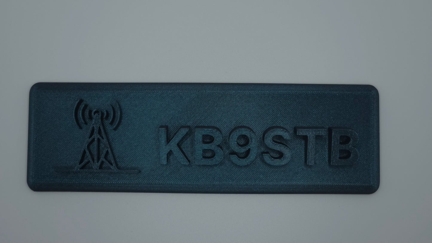 Custom Rectangle nameplate for Amateur Radio operators